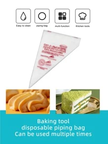 100pcs PE Pastry Bag, Simple Letter Graphic Multi-purpose Piping Bag For Baking - Red - View 5