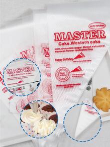 100pcs PE Pastry Bag, Simple Letter Graphic Multi-purpose Piping Bag For Baking - Red - View 3