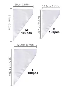 100pcs PE Pastry Bag, Simple Clear Multi-purpose Piping Bag For Baking