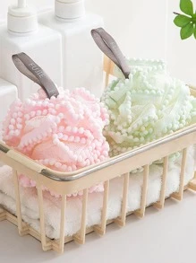 1入組滌綸發泡沐浴素色絨球裝飾浴花 - 白色 - 查看 7