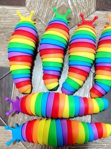 1 pieza Juguete apretable con forma de oruga para escuela, estudiante, artículos de papelería, útiles escolares, juguetes para terapia del habla, juguetes sensoriales, juguetes para niños de 3 años - Multicolor - Ver 1