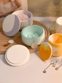 Khuôn Silicon Tròn Tự Làm Khuôn Silicon Tròn Đơn Giản Thiết Kế Hộp Bảo Quản Khuôn Silicon Cho DIY - trắng - Xem 2