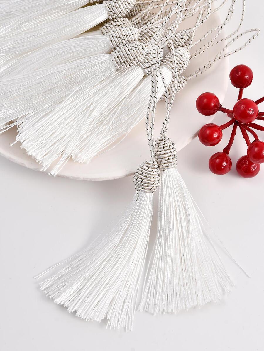 10pcs/set White Pendant, Simple Tassel Shaped Garment Tool For Sewing - White - View 1