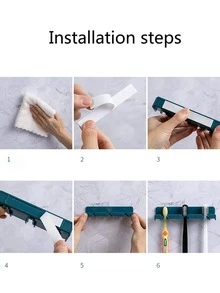 2 Giá Cắm Treo Tường, Nhựa Hiện Đại Màu Trơn Giá Treo Lưu Trữ Cho Hộ Gia Đình - trắng - Xem 3
