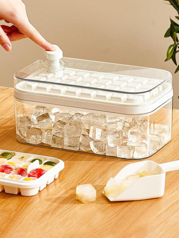1pc Multigrid Ice Tray, Simple Silicone Ice Cube Box With Lid For Kitchen SHEIN USA