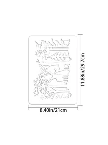 1入組樹和鹿空心矩形繪圖模板用於繪圖簡單多用途繪畫模板DIY工藝品 - 白色 - 查看 10