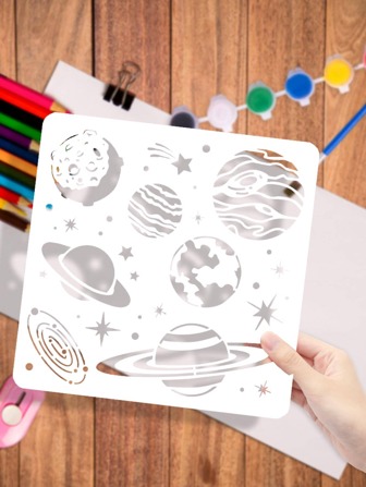 1 pièce Pochoir de dessin planétaire creux, modèle de peinture polyvalent créatif pour le dessin, l'artisanat DIY, la rentrée scolaire, les fournitures scolaires