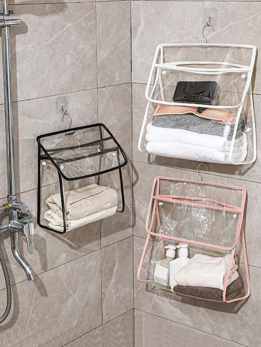 1入組透明防水防塵收納隨機色PVC掛飾衣服收納袋 - 彩色 - 查看 1