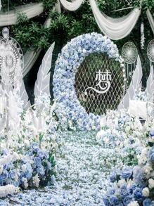 1000pcs/Set Romantic Baby Blue Artificial Flower, Modern Faux Flower Petal For Party,Christmas