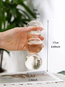 1pc Glass Flower Vase, Modern Geometric Design Vase For Home - Gold - View 6