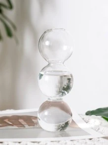 1pc Glass Vase, Creative Flower Vase For Home Decor Room Decor - Clear - View 4