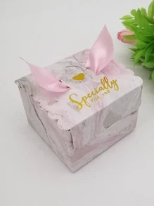 10 piezas Caja de embalaje papel regalo con patrón de mármol para fiesta - Rosa - Ver 2