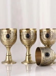 1pc Zinc Alloy Cup, Creative Geometric Detail Water Cup For Wedding - Multicolor - View 1