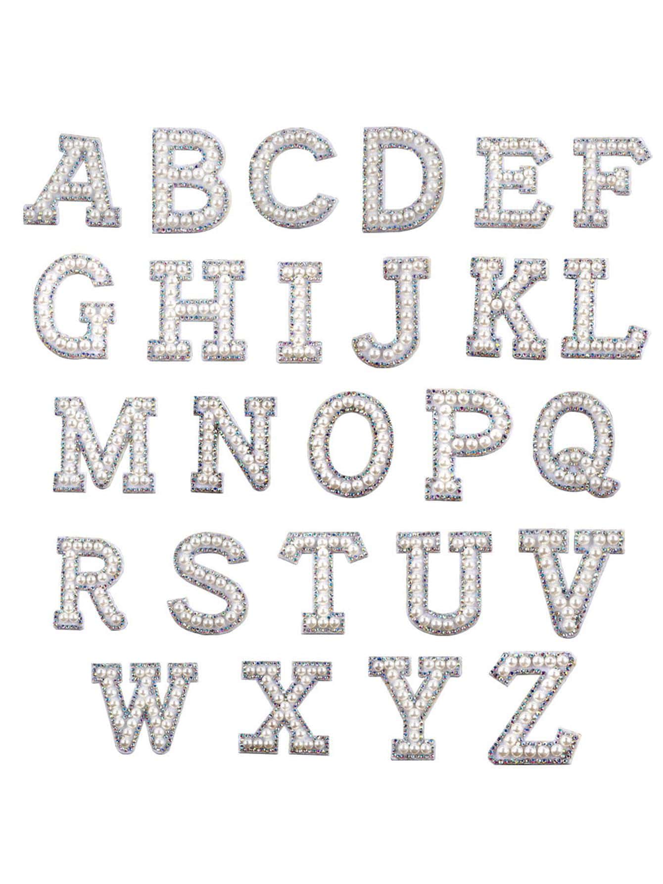 WHICHLIFE 1/26pcs English Alphabet Pearl DIY Clothes Patch (One Size Fits All) - Multicolor - View 1
