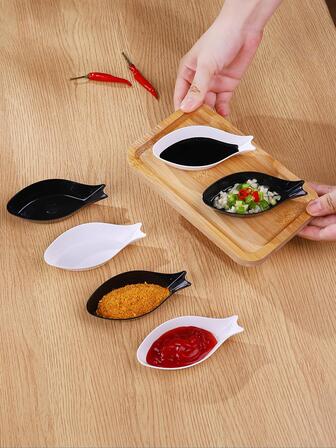 4入組/套PP醬盤廚房用創意魚設計蘸醬杯