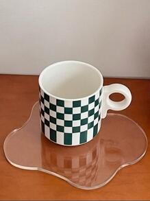 1pc PMMA Coaster, Creative Geometric Design Drink Coaster For Kitchen - Clear - View 1