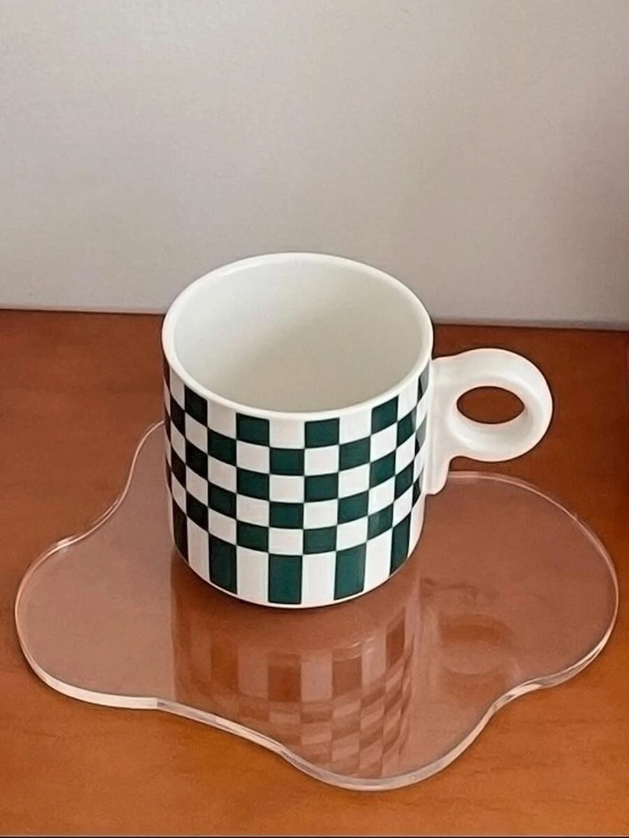 1pc PMMA Coaster, Creative Geometric Design Drink Coaster For Kitchen - Clear - View 1