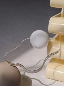 1pc PMMA Coaster, Creative Geometric Design Drink Coaster For Kitchen - Clear - View 5