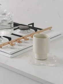 1pc PMMA Coaster, Creative Geometric Design Drink Coaster For Kitchen - Clear - View 4