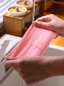 1pack/70pcs Disposable Kitchen Cleaning Cloths, Random Colors,Kitchen,Bathroom,Home,Household Supplies - Multicolor - View 4