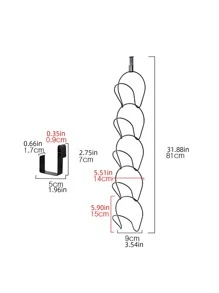 5入組/套鐵質帽架現代主義免打孔家居帽收納架 - 白色 - 查看 9