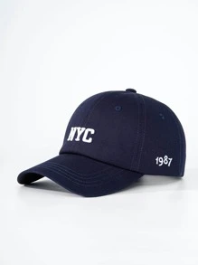 1入組女式字母刺繡休閒棒球帽適合日常生活 - 藏蓝色 - 查看 1