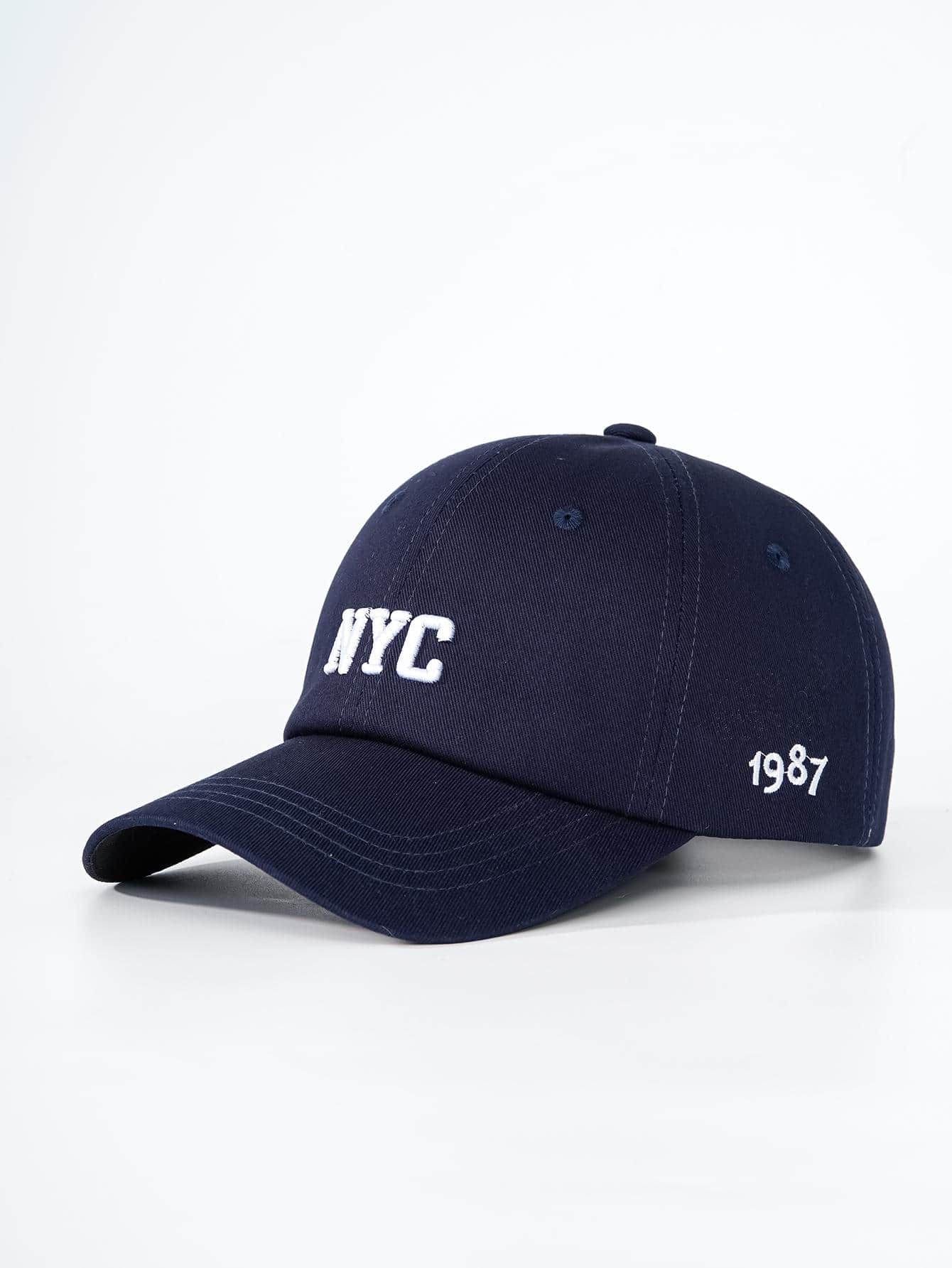 1入組女式字母刺繡休閒棒球帽適合日常生活 - 藏蓝色 - 查看 1