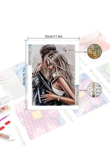 人像圖案DIY無框鑽石畫 - 彩色 - 查看 4