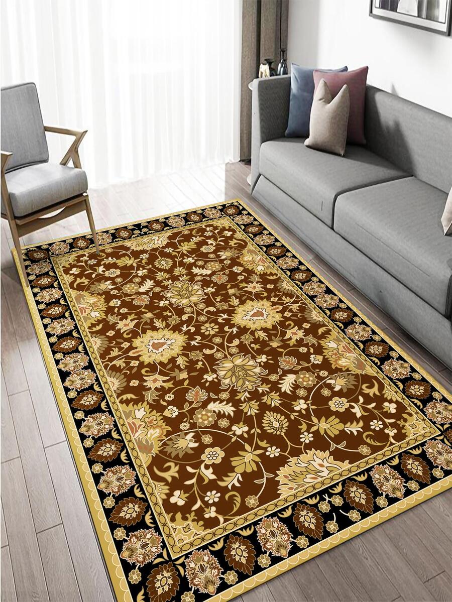 1入組花卉圖案地毯 - 彩色 - 查看 1