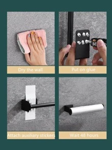 1 Thép Không Gỉ Mô Giá Đựng Đồ, Tối Giản Màu Đấm Không Mô Giá Đựng Đồ Cho Nhà Bếp - màu đen - Xem 4