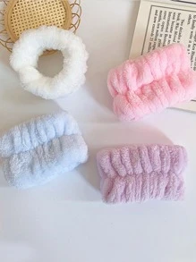 1對素色毛絨沐浴腕帶現代紫色滌綸腕帶用於浴室洗臉 - 淡紫色 - 查看 3