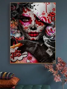 Bộ 5 Hình Đồ Họa Tự Làm Tranh Gắn Đá Không Gọng, Hiện Đại PMMA Tự Làm Tranh Gắn Đá Cho Trang Trí Nhà - Màu be - Xem 3