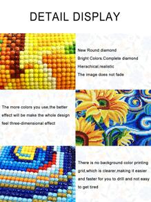 5pcs Feather Pattern DIY Diamond Painting Without Frame, Modern PMMA DIY Diamond Painting For Home Decor - Beige - View 7