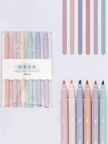 6 chiếc Bút đánh dấu màu hỗn hợp, Bút đánh dấu vĩnh viễn hai đầu đa năng đơn giản để vẽ, viết - Màu xanh lam - Xem 3