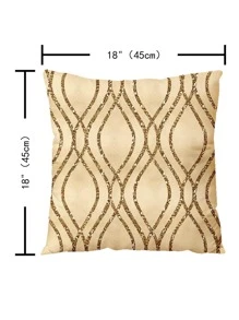 1入組幾何印花靠墊套無填充物現代梭織裝飾傢居抱枕套 - 金色 - 查看 3