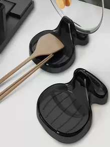 1 pieza Tapa de olla minimalista liso Tapa de olla Estante para cocina - Negro - Ver 1