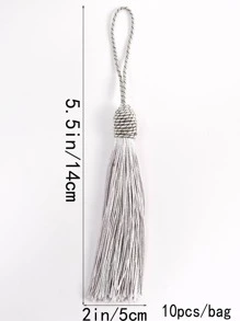 10入組滌綸現代流蘇設計縫紉裝飾 - 銀色 - 查看 2