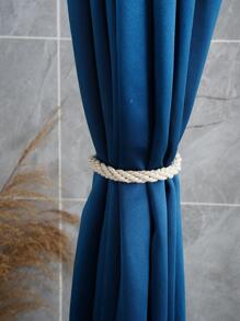 1入組平織窗簾繫帶家用極簡主義滌綸窗簾帶繫帶 - 米色 - 查看 3