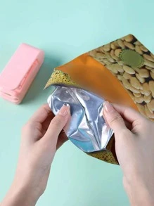 1 pieza Clip de sello de alimento de plástico sello minimalista portátil para casa - Rosa - Ver 3