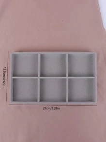1個中密度纖維板珠寶盤,極簡平面多格珠寶盤,適用於家居,情人節禮物 - 灰色 - 查看 10