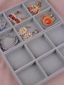 1個中密度纖維板珠寶盤,極簡平面多格珠寶盤,適用於家居,情人節禮物 - 灰色 - 查看 5