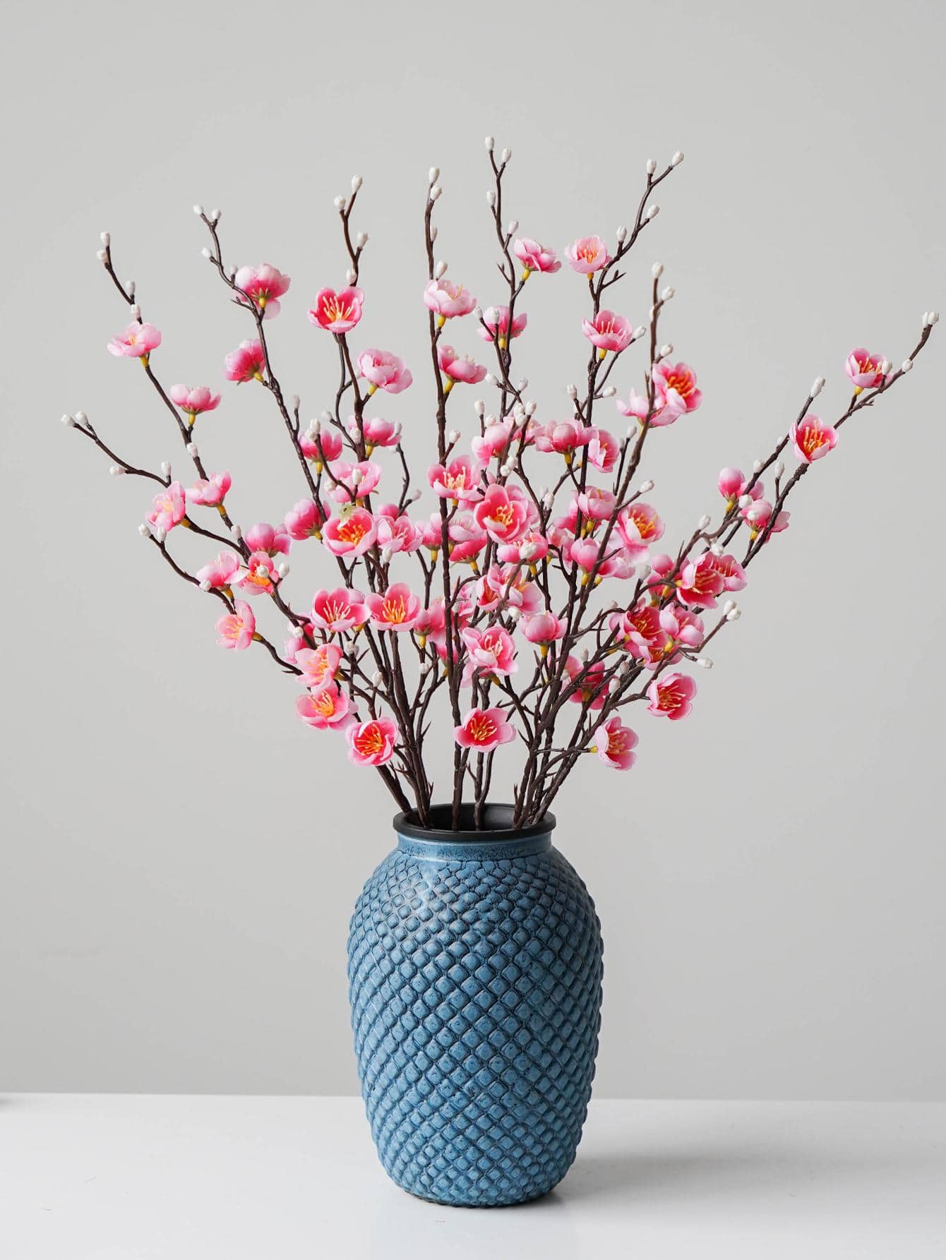 2 Stücke Künstliche Blumen, Rosa Pflaumenblüte 21,7'', Künstliche