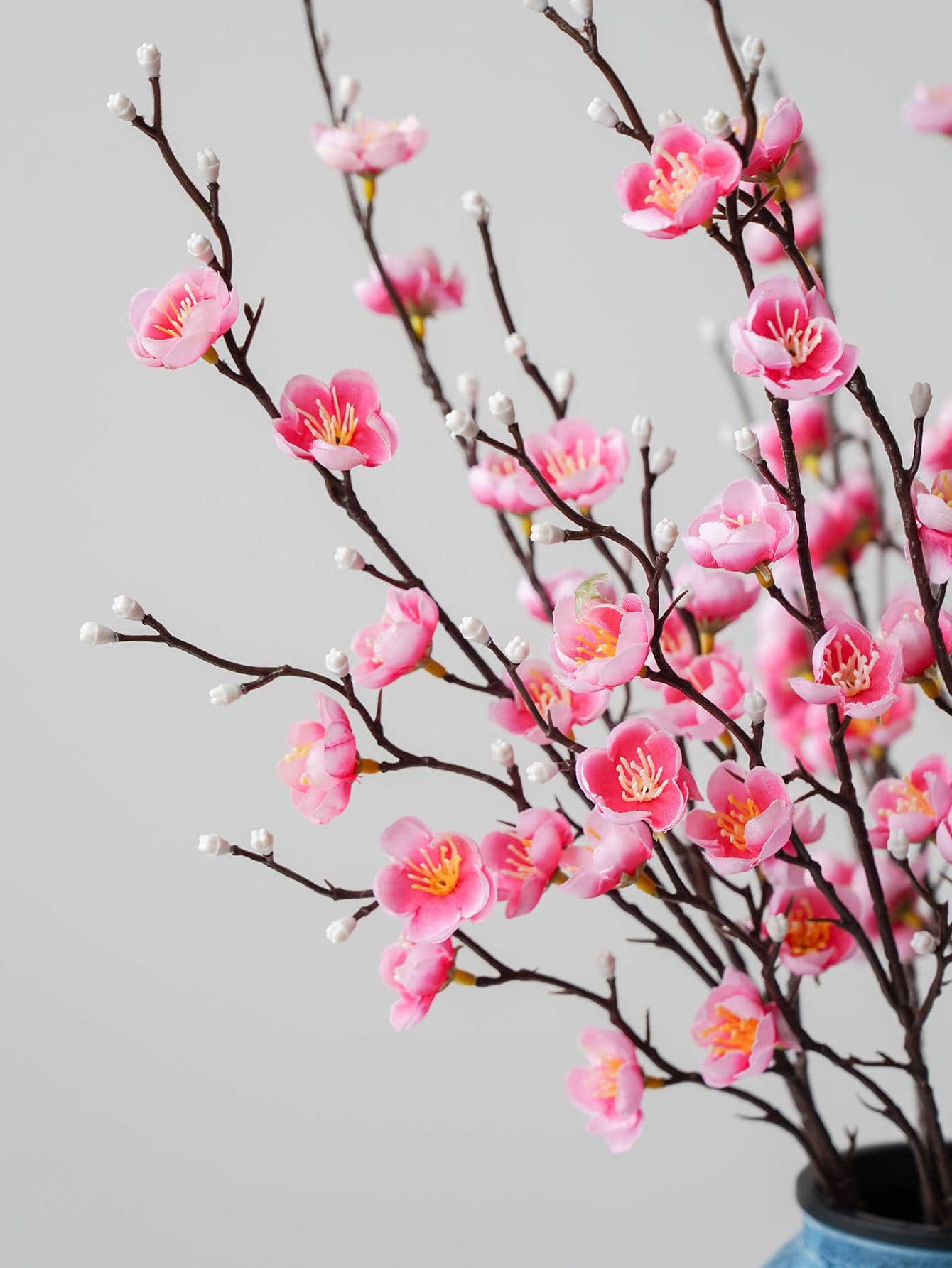 2 Stücke Künstliche Blumen, Rosa Pflaumenblüte 21,7'', Künstliche