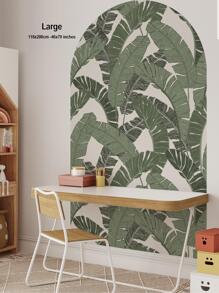 1 Bộ PVC Decal Dán Tường, Hiện Đại Họa Tiết Lá Nhiệt Đới Dán Tường Chống Nước Cho Nhà Bếp - màu xanh lá - Xem 5