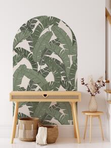 1 Bộ PVC Decal Dán Tường, Hiện Đại Họa Tiết Lá Nhiệt Đới Dán Tường Chống Nước Cho Nhà Bếp - màu xanh lá - Xem 1