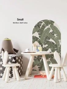 1 Bộ PVC Decal Dán Tường, Hiện Đại Họa Tiết Lá Nhiệt Đới Dán Tường Chống Nước Cho Nhà Bếp - màu xanh lá - Xem 2