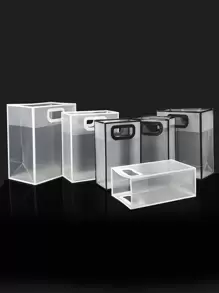 1 件透明礼品袋，简约镂空手柄设计 PVC 礼品包装袋，适合派对