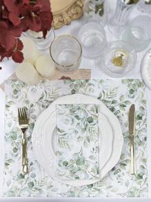 20pcs Leaf Pattern Disposable Napkin