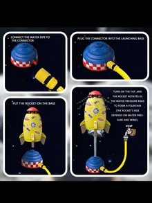 TANSAR Rocket Launcher Outdoor Water Toys, Kids Sprinkler, Holiday & Birthday Gift, for Girls & Boys Age 3 4 5 6 7 8 Year Old Gift Ideas, 3 Colors