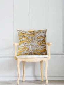 1入組無填充物圖形圖案靠墊套現代梭織織物裝飾靠墊套適用於床、沙發 - 彩色 - 查看 4